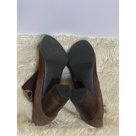 Sperry Women’s Top Sider Ankle Dasher Lillie Side Zip Block Heel Brown Sz 8 - Picture 3 of 8